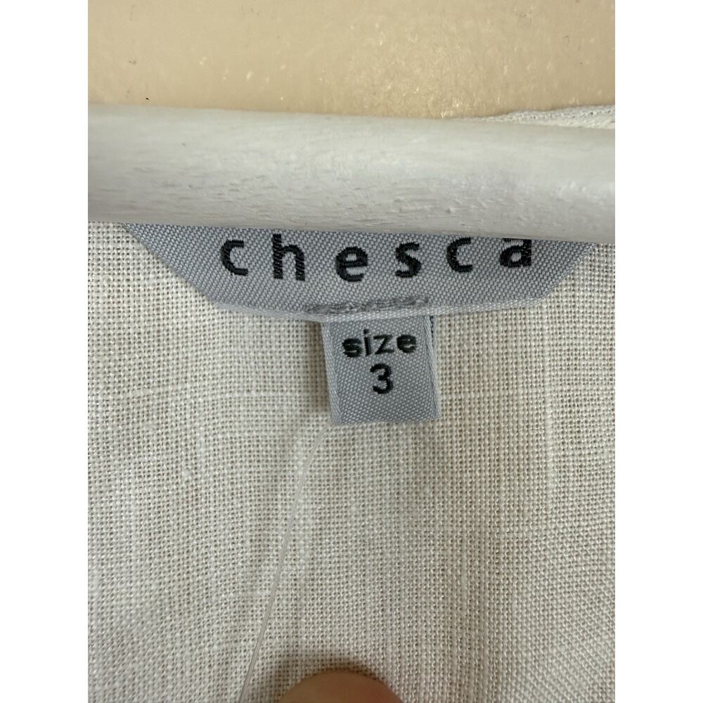 NWT Chesca Women’s White Sleeveless Scoop Neck Top Size 3 Resort Coastal Beach - Picture 6 of 10
